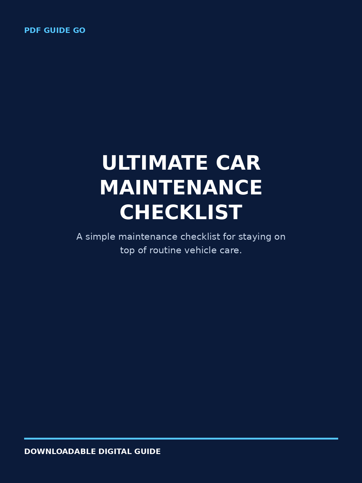 Ultimate Car Maintenance Checklist
